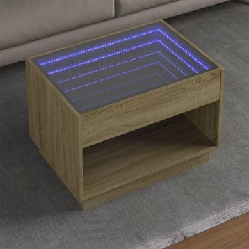 vidaXL Salontafel met Infinity LED 70x50x50 cm sonoma, Verzenden