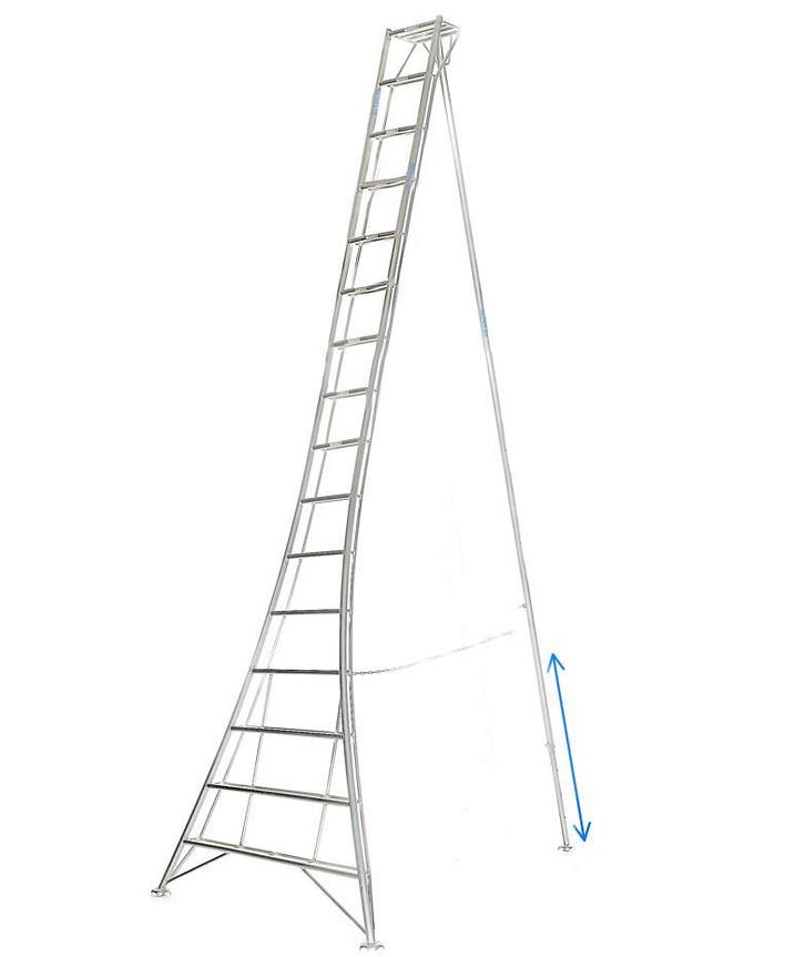 Vultur tripod ladder 480 cm met 1 poot verstelbaar, Doe-het-zelf en Bouw, Ladders en Trappen, Ladder, Nieuw, 4 meter of meer, Ophalen of Verzenden
