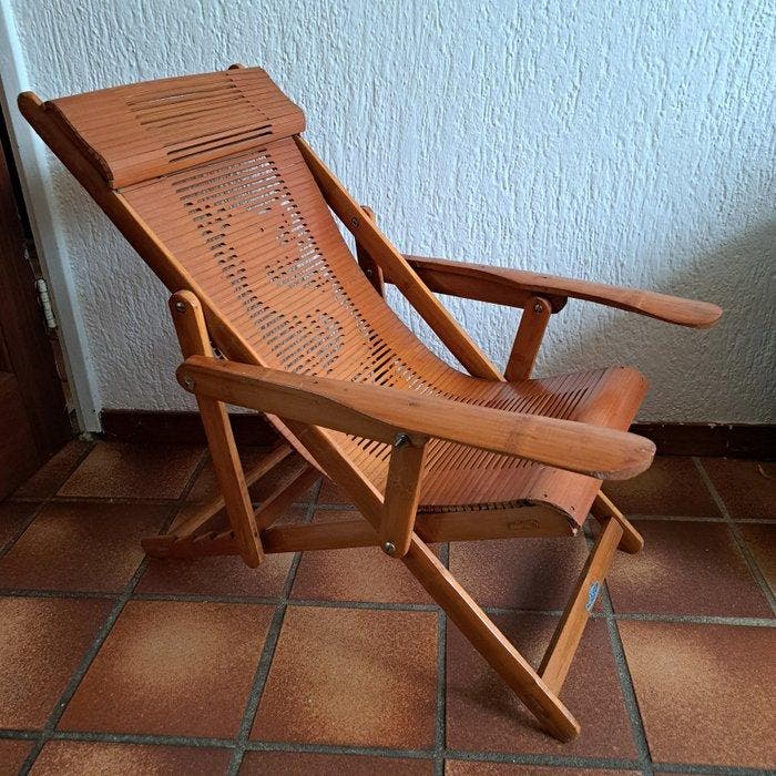 Chaise longue - Bambou - Transat Bamboe lounge, Antiquités & Art, Curiosités & Brocante