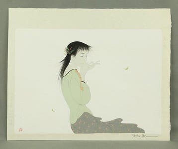 Original Woodblock Print - Kaze no Omoi  (Thoughts of