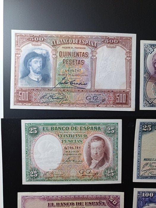 Spanje. - 6 banknotes - various dates (Zonder minimumprijs), Timbres & Monnaies, Billets de banque | Europe | Billets non-euro