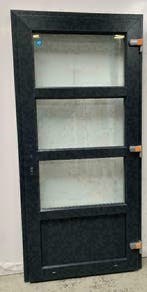 PVC Deur 98x204 met  3/4 glas Antraciet Houtnerf RAL7016, Ophalen of Verzenden, Garagedeur