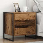 vidaXL Nachtkastje 2 pcs Oud Hout 50 x 39.5 x 50 cm Bewerkt, Verzenden, Nieuw