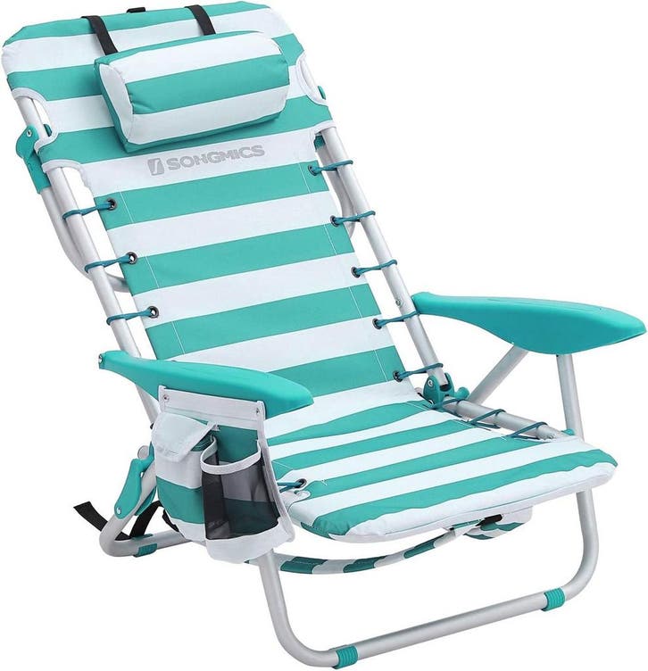 Strandstoel met afneembare hoofdsteun, draagbare klapstoel,, Tuin en Terras, Tuinsets en Loungesets, Verzenden
