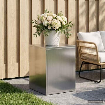 vidaXL Plantenstand zilver 30 x 30 x 40 cm Staal, Jardin & Terrasse, Verzenden