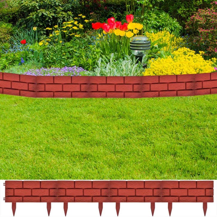vidaXL Borderranden 11 st met baksteenontwerp, Jardin & Terrasse, Traverses & Bordures, Envoi