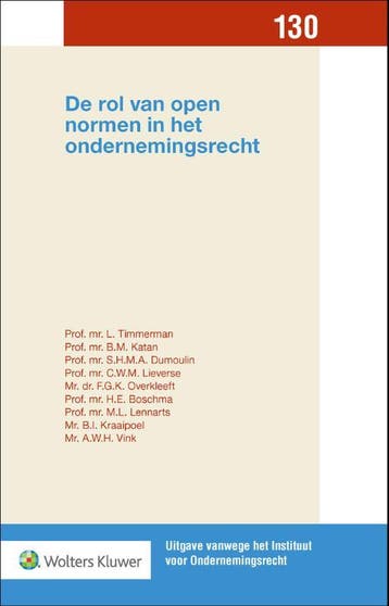 De Rol Van Open Normen In Het Ondernemingsrecht |  | Nieuw, Verzenden