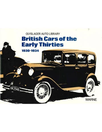 BRITISH CARS OF THE EARLY THIRTIES 1930 - 1934, Nieuw