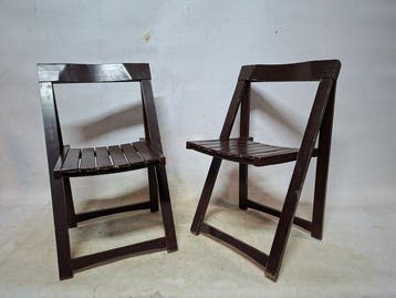 Chaise pliante - Bois - 2 chaises pliantes en bois de