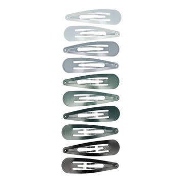 Haarspeld Klikklak 6cm - Basic - Grijs Groen - Set van 10, Nieuw