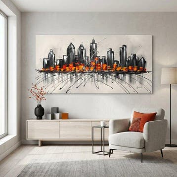 Monika Spiewak - City - Oil Painting Stretched On The Frame