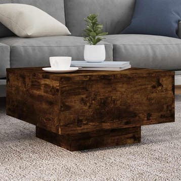 vidaXL Salontafel 55x55x31 cm bewerkt hout gerookt, Verzenden