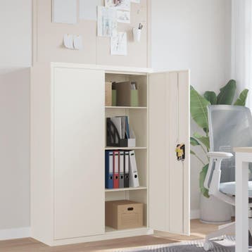 vidaXL Archiefkast 90x40x140 cm staal wit, Verzenden