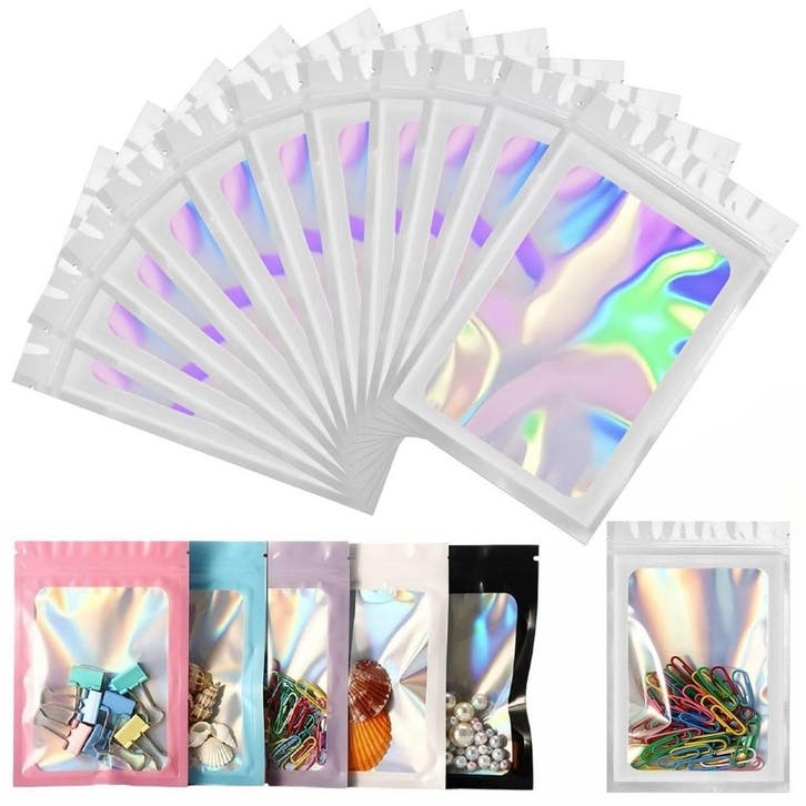 Fako Bijoux - Witte Holografische Folie Zip Lock Zakjes -, Divers, Emballage cadeau, Envoi