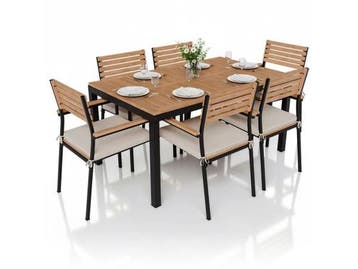 Veiling - Juskys Tuinset / Eetset Rhodos - Acaciahout - 7-de, Tuin en Terras, Nieuw