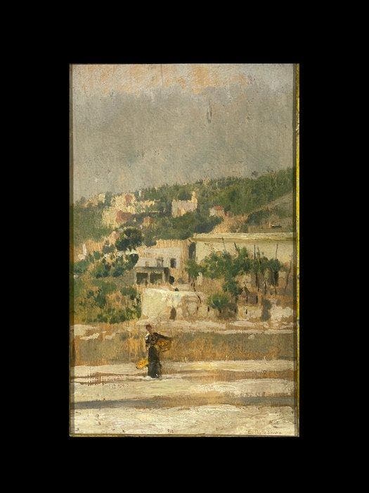 Eduardo Dalbono (1841-1915) - Posillipo da Via Tasso, Antiek en Kunst, Kunst | Schilderijen | Klassiek