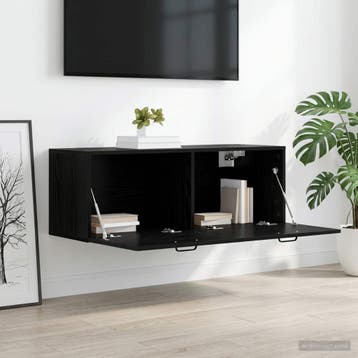 vidaXL Wandkast Zwart eiken 100 x 36,5 x 35 cm Bewerkt hout, Verzenden