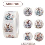 Sluitstickers paashaas easter pasen voorjaar rond etiket 2,5