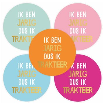 30x Sticker Ik Ben Jarig Dus Ik Trakteer - Mix -, Verzenden