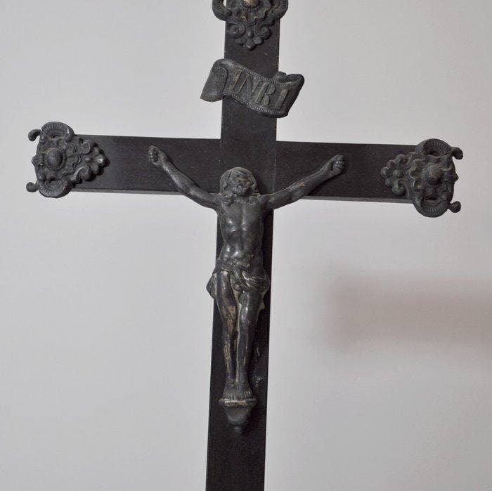 Crucifix - Metaal - 1800-1850 - Christus aan het kruis - 51, Antiek en Kunst, Kunst | Niet-Westerse kunst