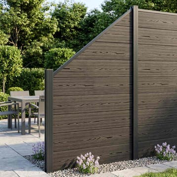vidaXL Hekset 95 x 180 cm WPC en Aluminium Zwart, Verzenden, Nieuw