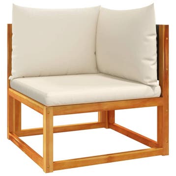 vidaXL Tuinhoekbank met kussens acaciahout & rotan, Tuin en Terras, Verzenden, Nieuw