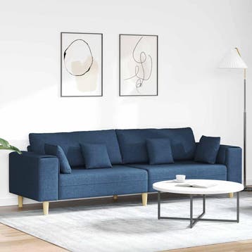 vidaXL bank / zetel Blauw 250 x 77 x 76 cm Stof, Huis en Inrichting, Zetels | Zetels, Verzenden, Nieuw