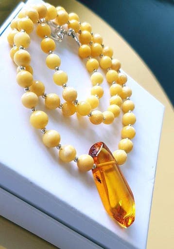 Amber Zeer zeldzame natuurlijke Baltische barnsteen ketting