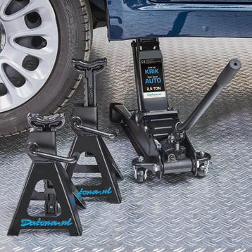 Datona Autokrik 2,5 ton + set assteunen + kruissleutel -, Auto diversen, Krikken, Ophalen of Verzenden, Nieuw
