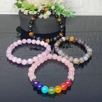 PREMIUM-Drievoudige Bescherming, 7 Chakra Rozenkwarts,