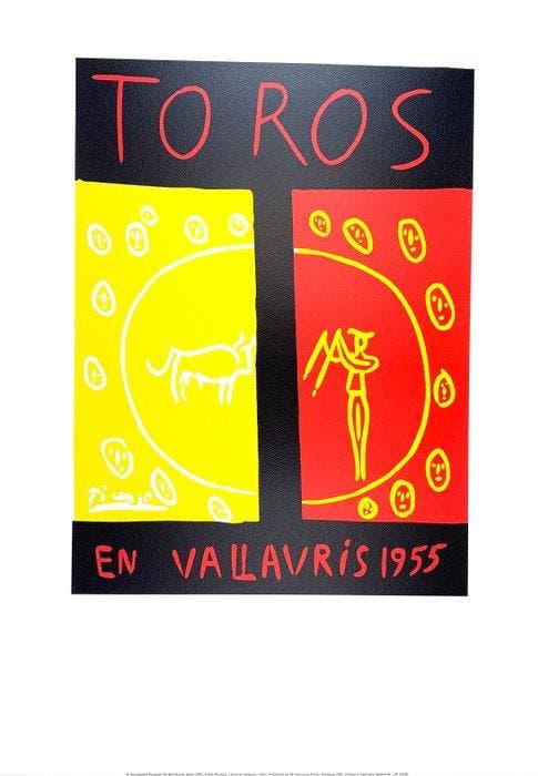 Pablo Picasso (after) - Toros en Vallauris 1955 - Serigraph, Antiek en Kunst, Kunst | Tekeningen en Fotografie