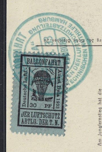Empire allemand 1933 - Timbre d’aviation 21 c I, 30 Pfg.
