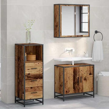 vidaXL Badkamermeubel Set Oud Hout 35 x 37,5 x 100 cm, Verzenden, Nieuw