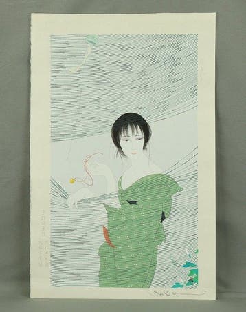 Original Woodblock Print - Hirugao  (Dayflower) -