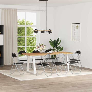 vidaXL Inklapbare stoel 8 st Kunstleer Zwart en Grijs, Huis en Inrichting, Stoelen, Verzenden, Nieuw