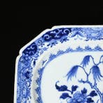 Schotel - Plat octogonal à décor bleu blanc dun arbre -