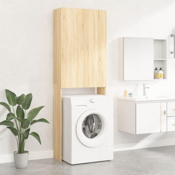 vidaXL Wasmachinekast 64x25,5x190 cm sonoma eikenkleurig, Elektronische apparatuur, Wasmachines, Nieuw, Verzenden