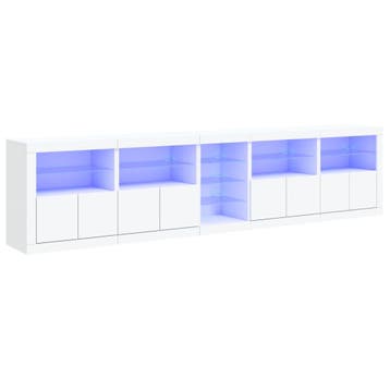 vidaXL Dressoir met LED-verlichting 283x37x67 cm wit, Verzenden