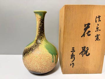 Vaas - Japanse Shigaraki-keramiek vaas – Sansai  – Groene, Antiquités & Art