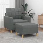 vidaXL Fauteuil met voetenbank 60 cm stof donkergrijs, Verzenden, Nieuw