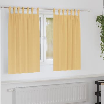 vidaXL Blackout Gordijnen met Ringen 2 st Beige 140 x 140 cm, Maison & Meubles, Verzenden