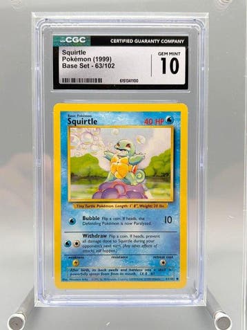 Pokémon Graded card - Squirtle - CGC 10 - WOTC - Base set