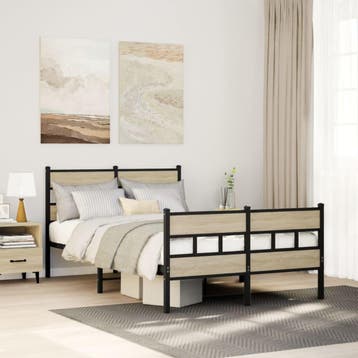 vidaXL Bedframe zonder matras metaal sonoma eikenkleurig, Verzenden