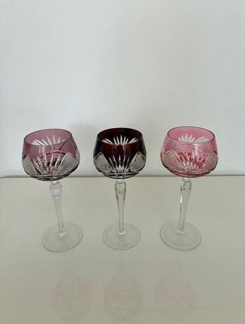 Val Saint Lambert - Verre à vin (3) - Cristal - verres à vin