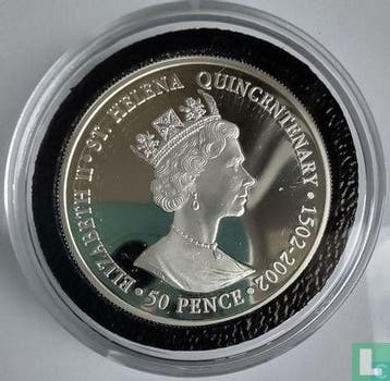 Sint-Helena 50 pence 2002 (PROOF) St. Helena quincentena..., Verzenden, Losse munt
