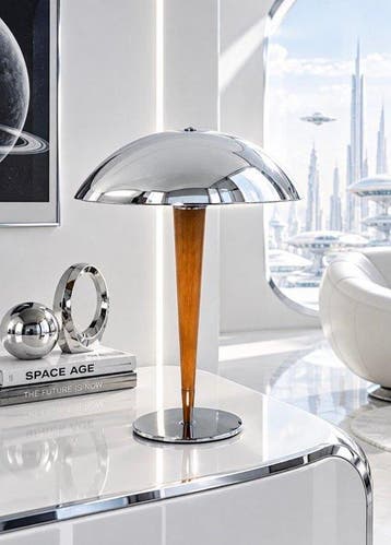 Titan - Lampe - Paquebot - Métal, Bois - Lampe champignon