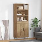 vidaXL Highboard 2 pcs Artisan Eiken Bewerkt hout, Huis en Inrichting, Kasten | Dressoirs, Verzenden, Nieuw