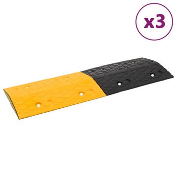 vidaXL Verkeersdrempels 3 st 97x32,5x4 cm rubber geel en, Verzenden, Nieuw