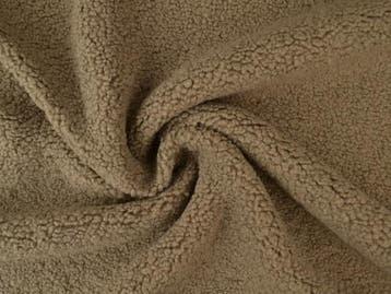 10 meter teddy bont - taupe - Bouclé stoffen, Overige kleuren, Verzenden, 120 cm of meer, Polyester