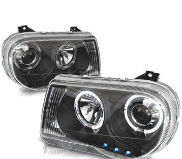 PHARES CHRYSLER 300C 05-10 ANGEL EYES LED NOIR, Verzenden, Neuf